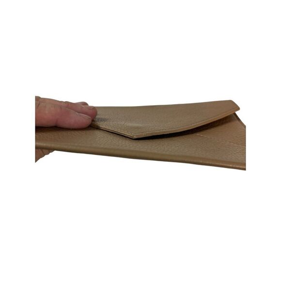 Tan Faux Leather Envelope Clutch Wallet With Snap Closure - Picture 7 of 8